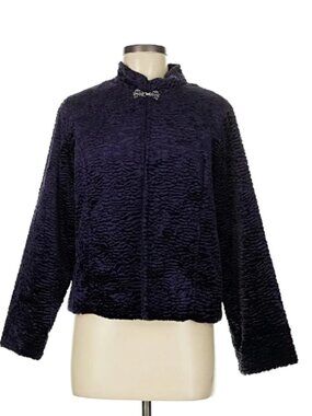 Koret Deep Purple Sculpted Faux Fur Jacket